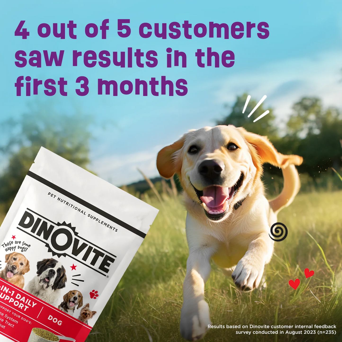 Dinovite for Large Dogs - 90 Day Supply (45-75 lbs)